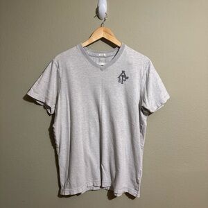 Abercrombie & Fitch Muscle T Shirt Mens Size Large Embroidered Logo Y2K V-Neck